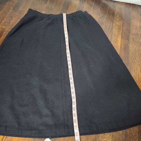 Vintage 80's Black Recycled Wool Skirt With Rainbow Belt - Picture 11 of 11